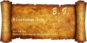 Bierbaum Ida névjegykártya